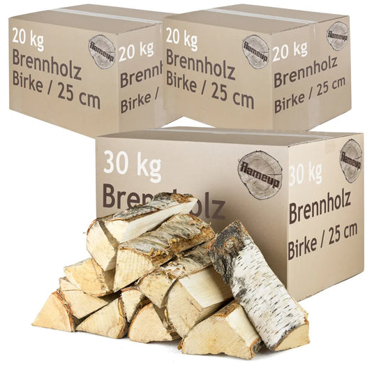 Brennholz Kaminholz Birkenholz Holz 90 kg Birke Für Ofen und Kamin Kaminofen Feuerschale Grill Feuerholz Holzscheite Wood 25 cm Kammergetrocknet Flameup