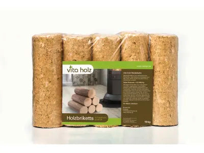 Vitaholz Holzbriketts rund, ohne Loch, 10 kg