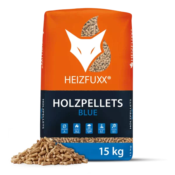 HEIZFUXX Holzpellets Sackware Heizpellets Pellet Brennholz 15kg x 65 Sack 975kg Palette