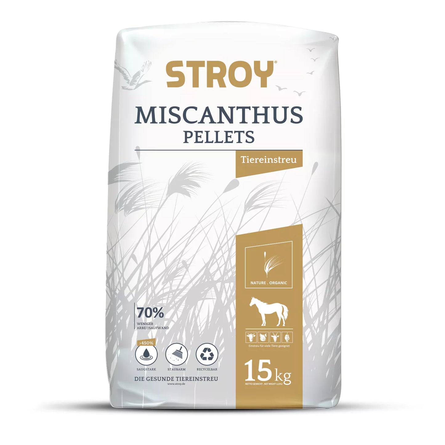 Stroy Miscanthus Einstreu Granulat Pellets 15kg x Sac Palette