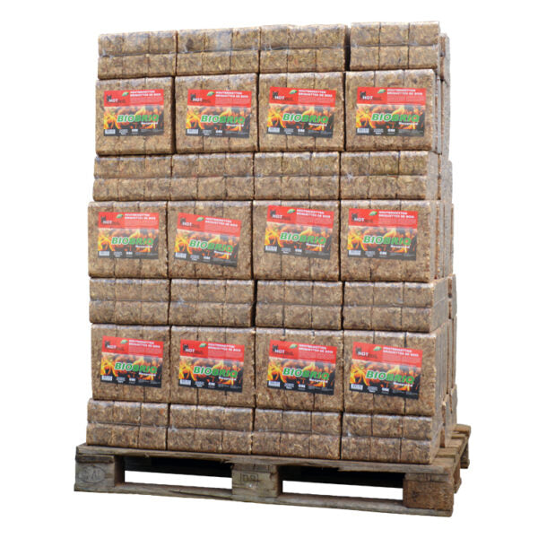 Palette mit BioBriq MegaRuf Holzbriketts (972Kg)