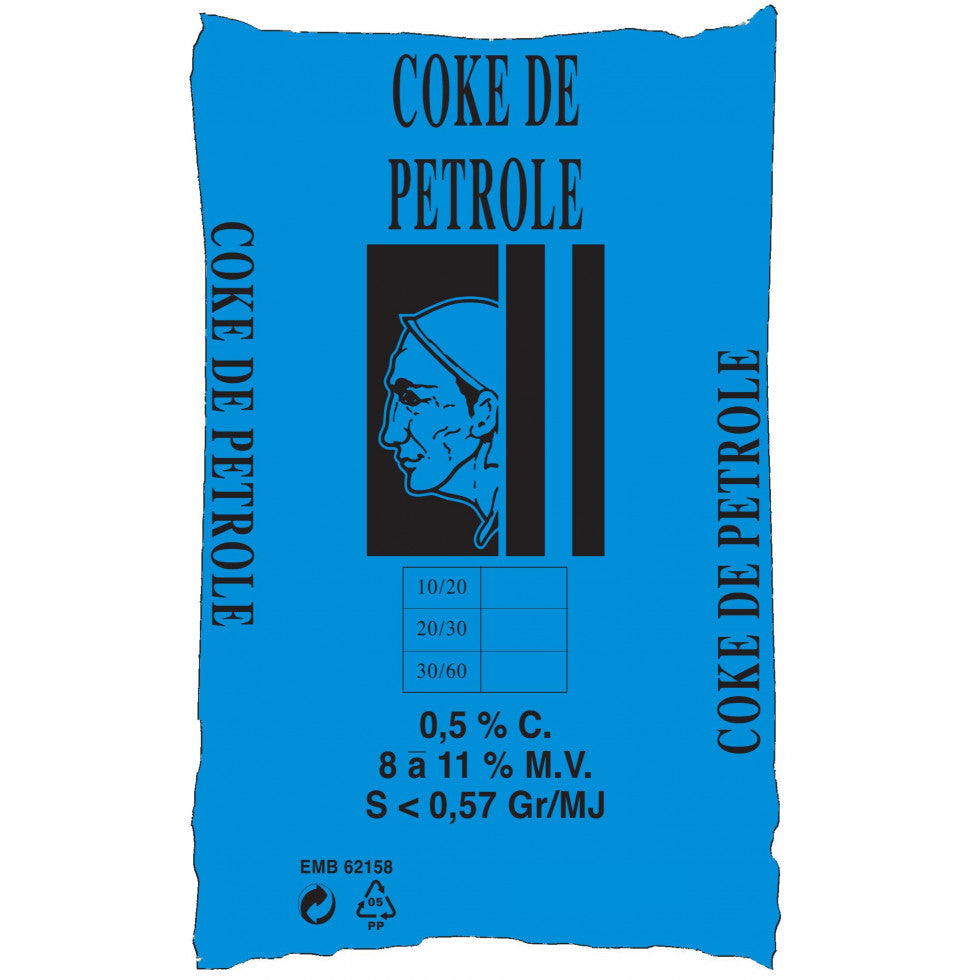 COKE PETROLE 30/60 HALBE PALETTE VON 25 BAGS ZU 20 KG